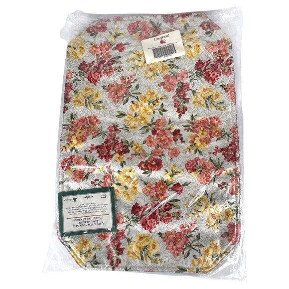 New Longaberger Basket Snapdragon Placemat May Series Reversible Stripe Set Of 2 - Picture 1 of 4
